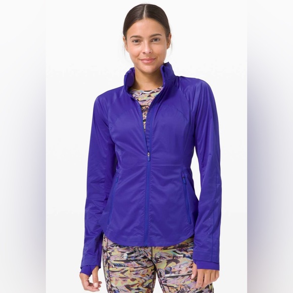 Lululemon Goal Smasher Jacket Size 6 Run Sea Wheeze - Picture 1 of 7